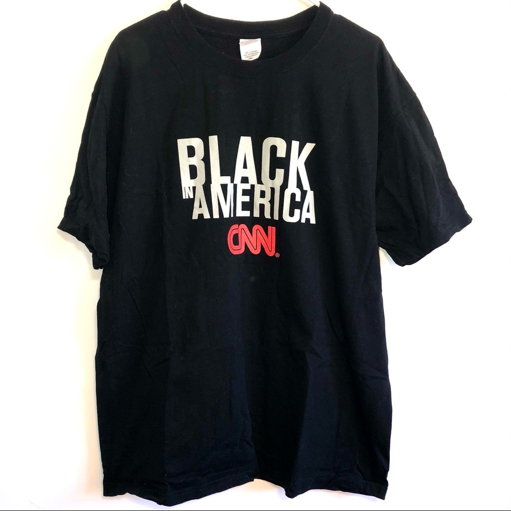 Black In America CNN Official TShirt Black TV